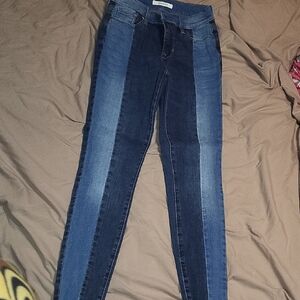 PacSun Women's Two-Tone Blue High-Rise Skinny Jeans